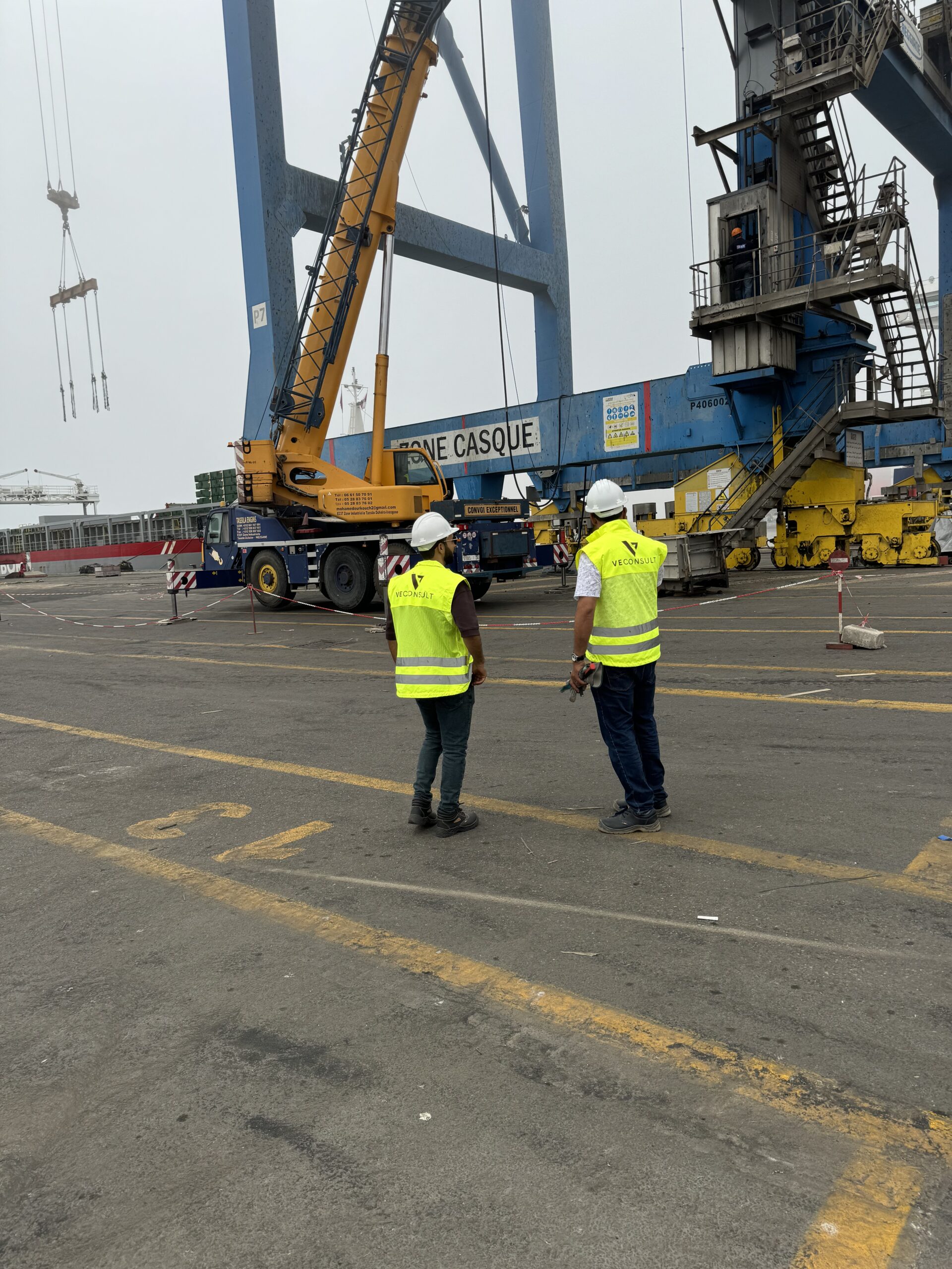 Expertise portuaire de VECONSULT : découvrez nos interventions pour APM Terminals et Marsa Maroc. Sécurité et conformité des infrastructures.